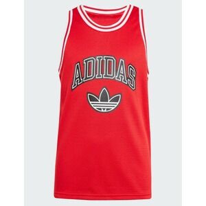 NEW ADIDAS Boys ORIGINALS TANK TOP Jersey Sz M JW1982 RED black Trefoil Logo $45